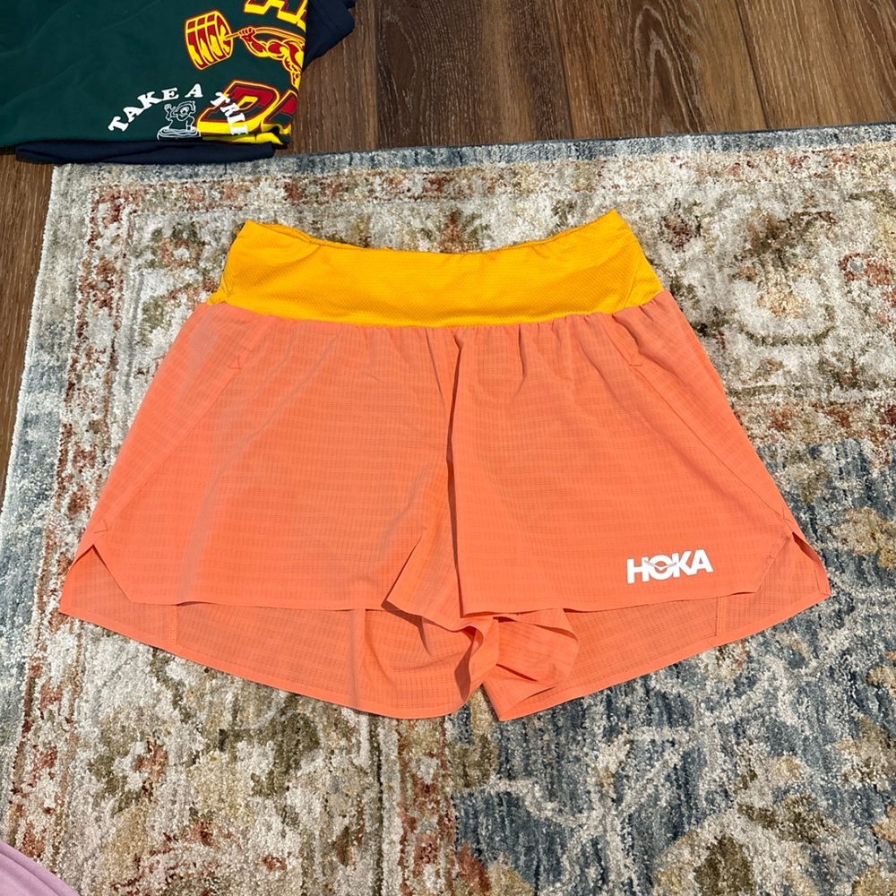 HOKA Women's Orange Running Shorts medium